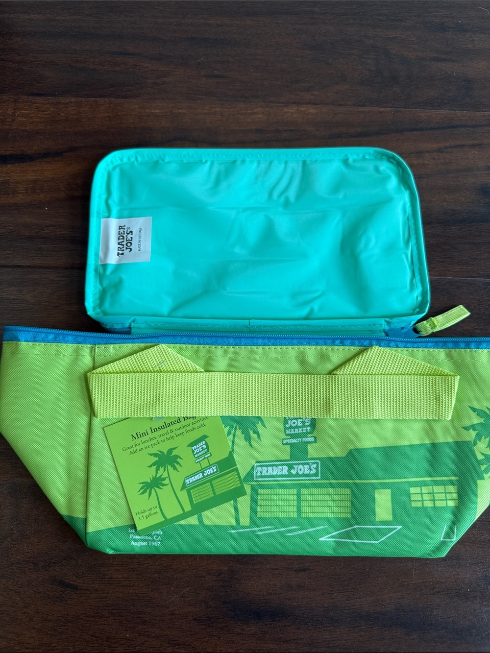 Trader Joe's MINI Insulated Tote Lunch Bag IN Summer Green 2026 NWT